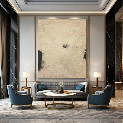 Beige Abstract Spots Art for Bohemian Café & Minimalist Bedroom DLZ2073