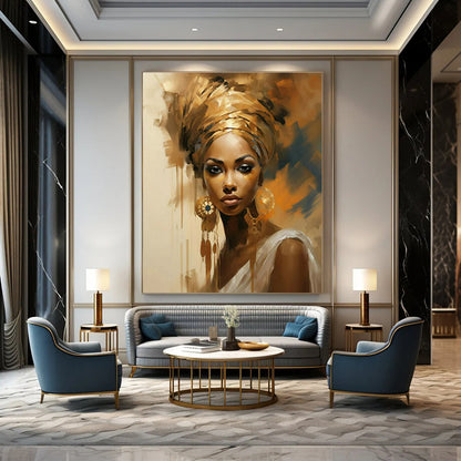 Female Portrait Oil Painting for Elegant Dressing Room & Cultural Center Exhibit DLZ1717