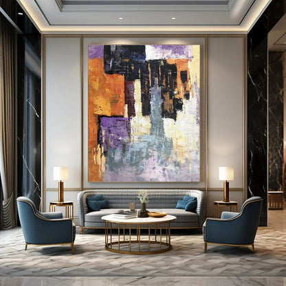 Color - Block Geometric Abstract Art for Bold Living Room & Trendy Retail Store DLZ1312