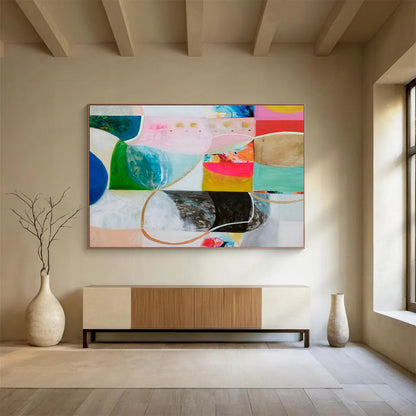 Colorful Geometric Abstract Art for Modern Living Rooms DLZ2453