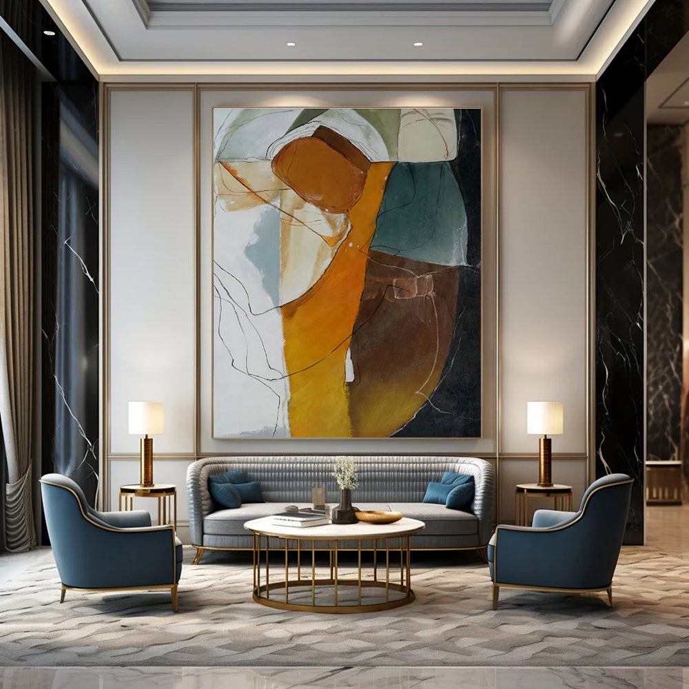 Colorful Abstract Figure Art for Fashion Boutique & Community Art Space DLZ0618