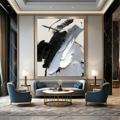 Gray - Blue Abstract Art for Coastal Home Balcony & Nautical - Themed Restaurant DLZ1658