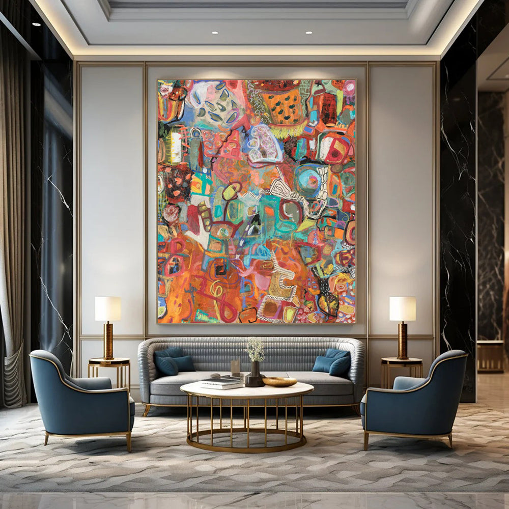 Colorful Abstract Mosaic Art for Creative Studio & Art - Centric Café DLZ2078