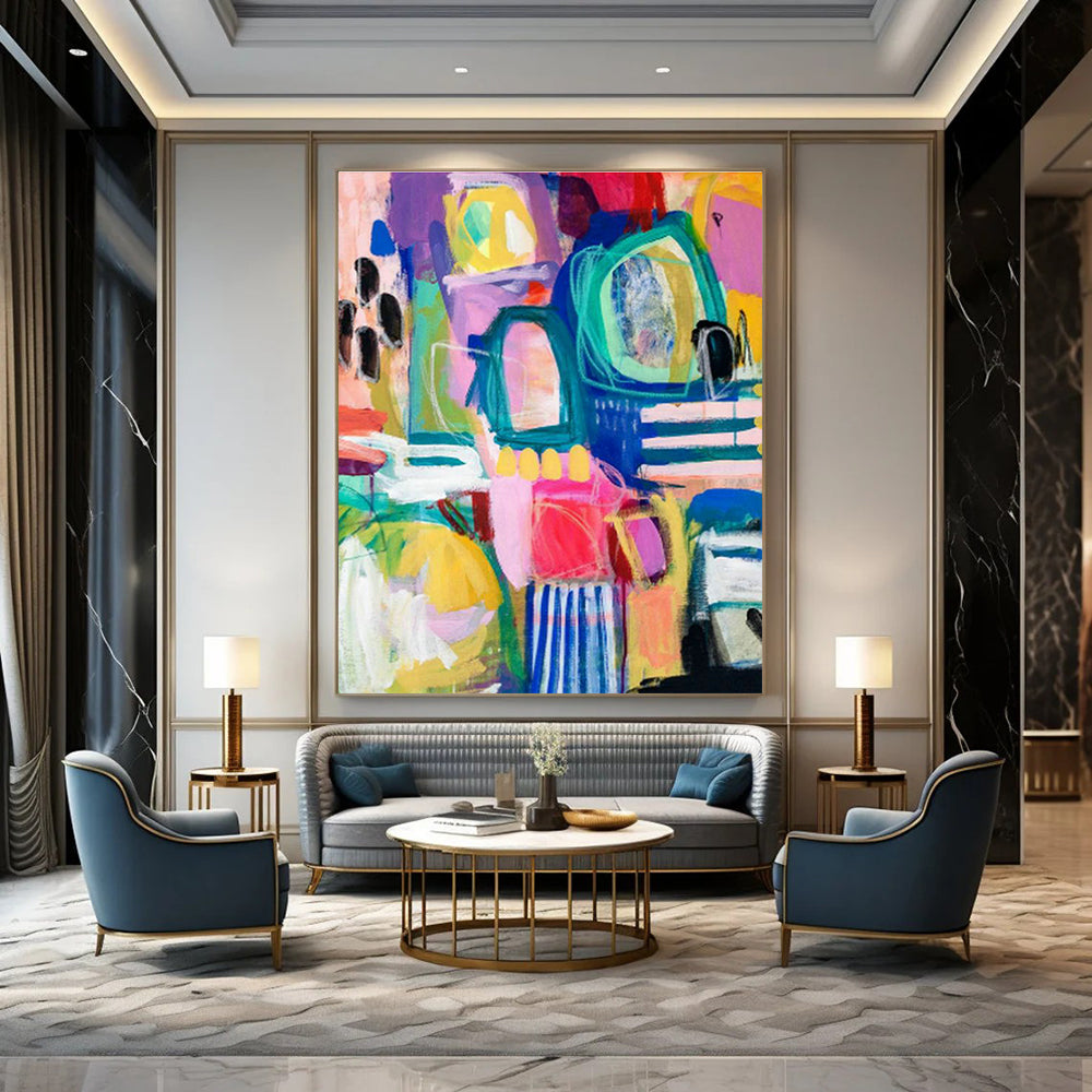 Colorful Geometric Art for Creative Studio Collaboration Zones DLZ0077