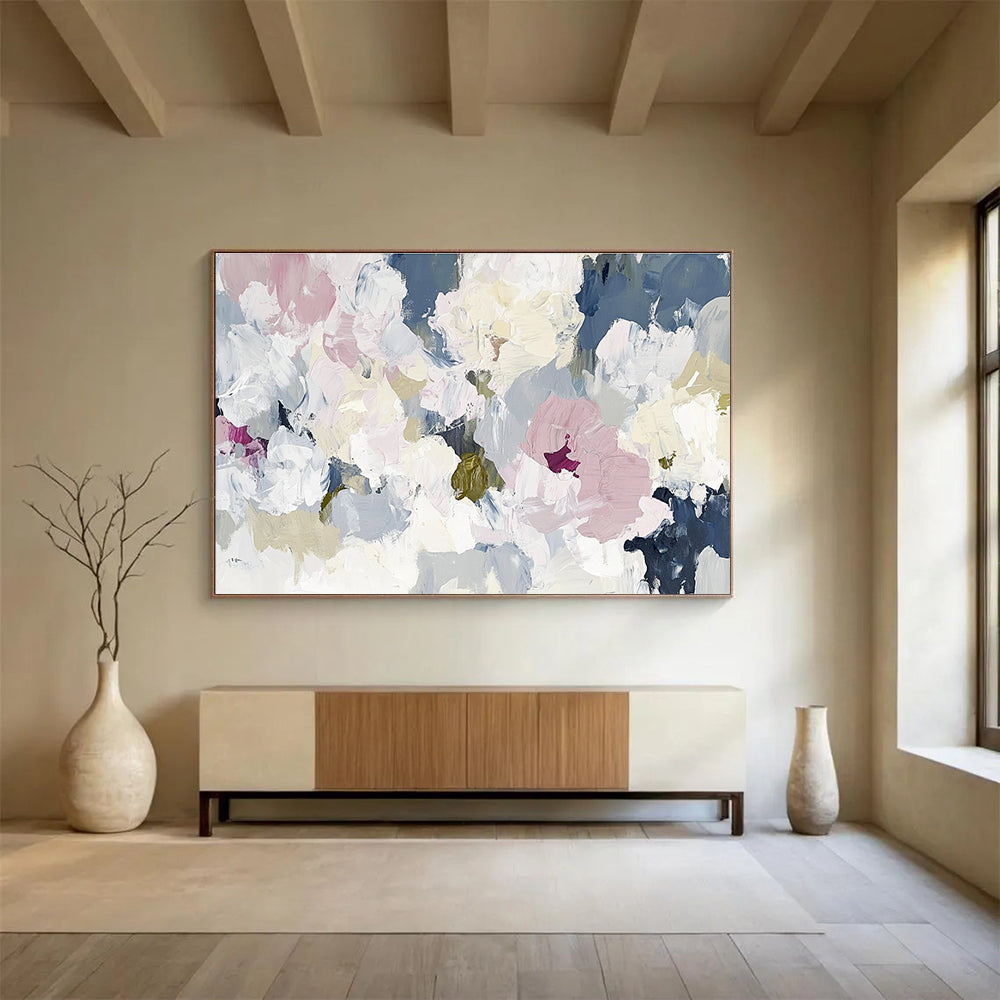 Pastel Floral Abstract Art for Botanical Boutique & Feminine - Themed Café SC049