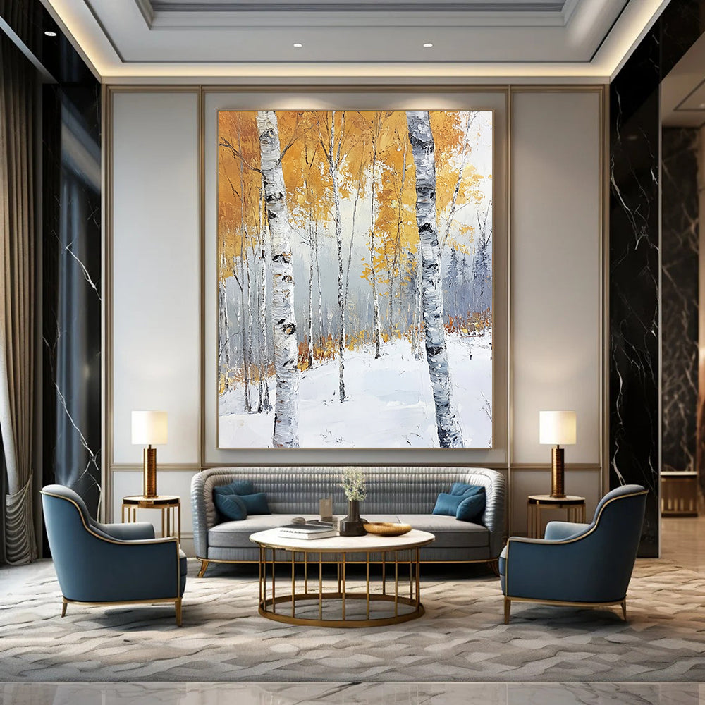 Winter Birch Forest for Rustic Cabin & Seasonal Decor Showroom STSC1123