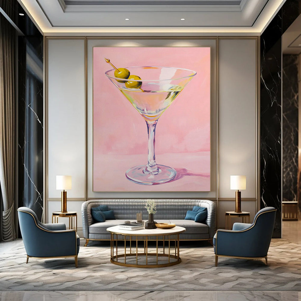 Realistic Martini Painting for Cocktail Bar & Luxury Hotel Lounge DLZ0656