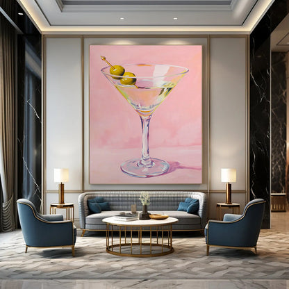 Realistic Martini Painting for Cocktail Bar & Luxury Hotel Lounge DLZ0656