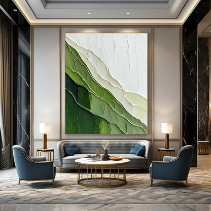 Green & White Textured Landscape for Modern Living Room & Nature - Inspired Office STSC1120