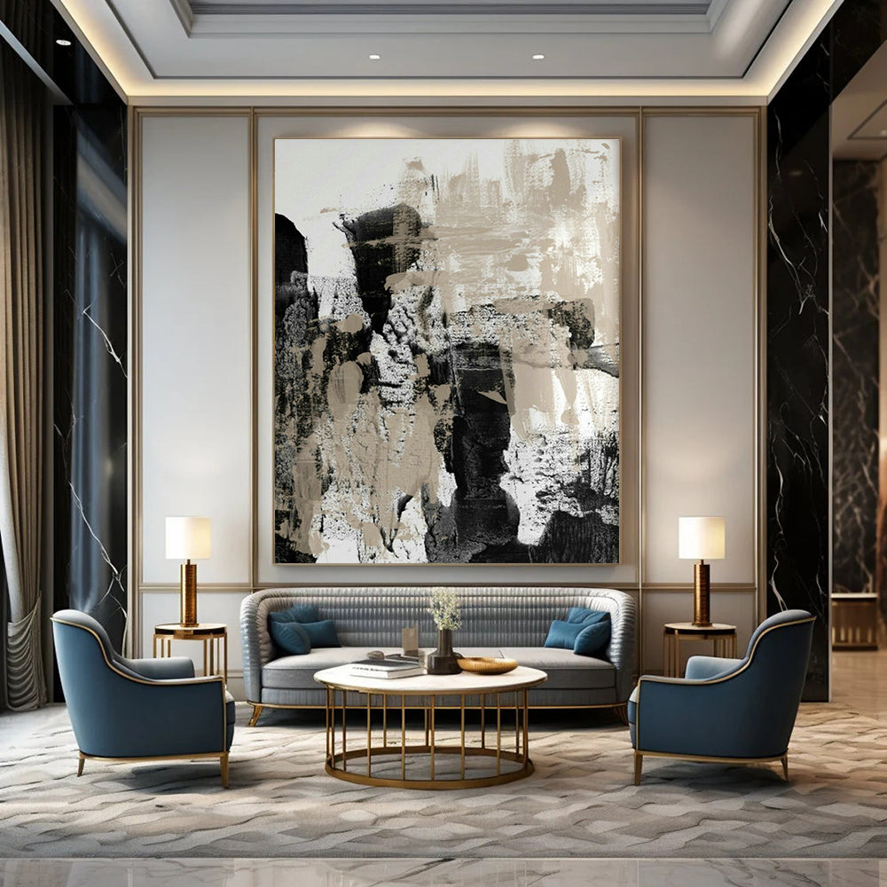 Abstract Ink - Texture Art for Asian - Inspired Spa & Art Gallery Corridor DLZ0973