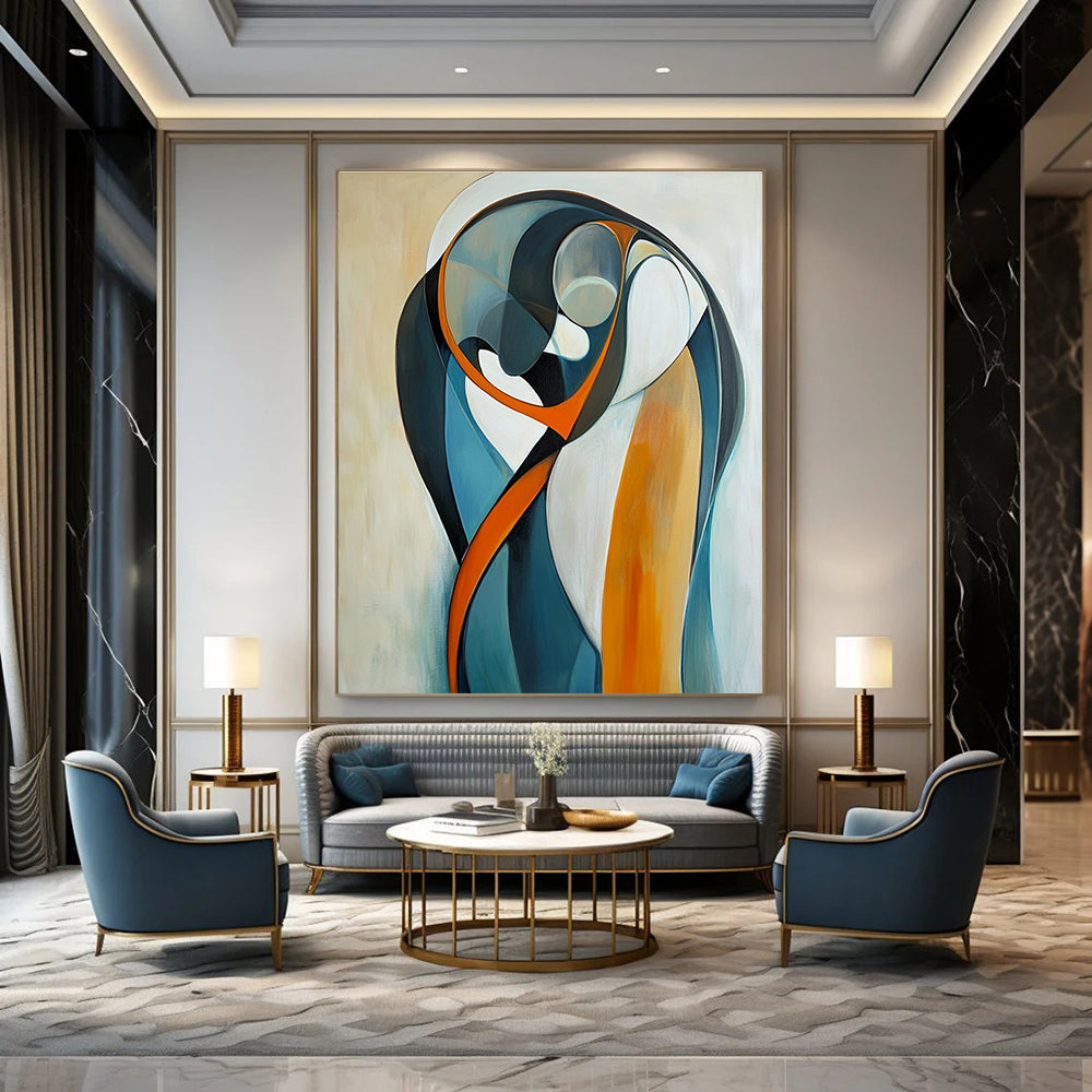 Curved Abstract Forms Art for Living Room & Gallery STSC711