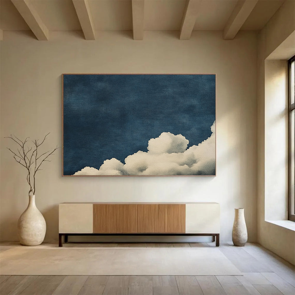 Minimalist Clouds Art for Scandinavian - Style Bedroom & Meditation Space SC523