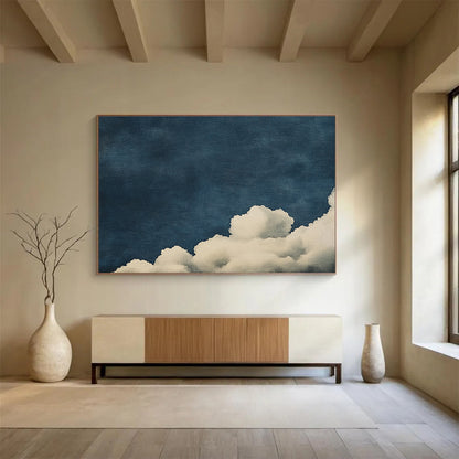 Minimalist Clouds Art for Scandinavian - Style Bedroom & Meditation Space SC523