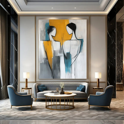 Abstract Figure Interaction Art for Modern Dance Studio & Art - Loving Home Living Room STSC135