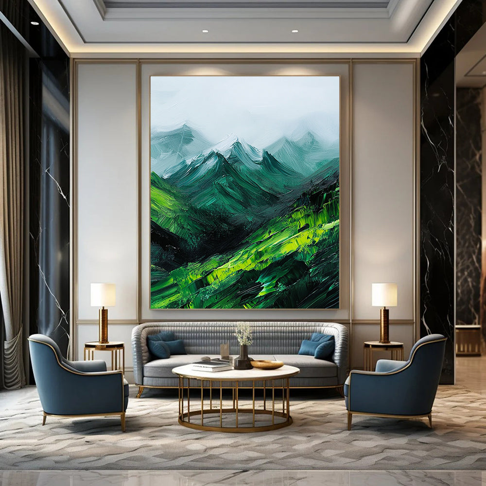 Green Mountain Abstract Landscape for Nature - Inspired Bedroom & Outdoor - Lover’s Lounge STSC592