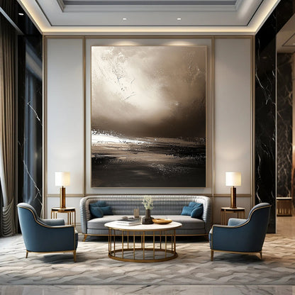 Monochromatic Seaside Abstract for Minimalist Beach House & Serene Spa STSC646