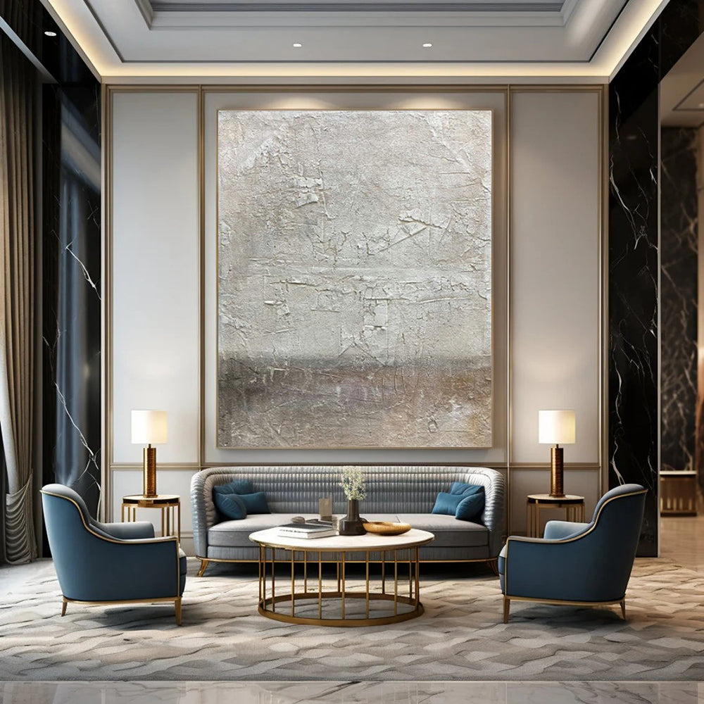 Textured Gray Abstract Art for Industrial - Chic Office & Modern Gallery DLZ2191