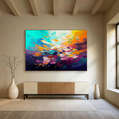 Vibrant Floral Abstract Art for Cheerful Bedroom DLZ2730