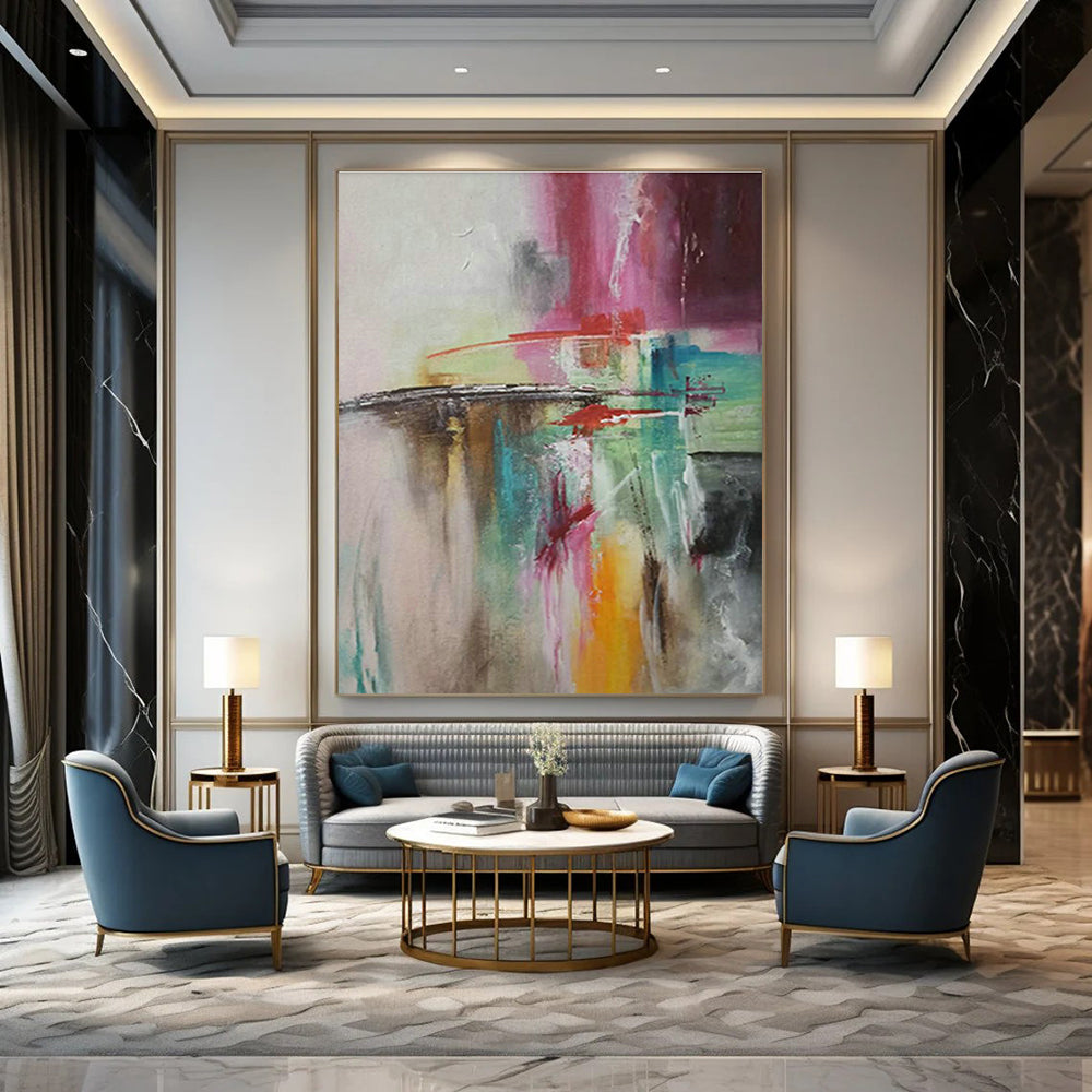 Colorful Abstract Art for Bohemian - Style Living Room Sofasides DLZ0056