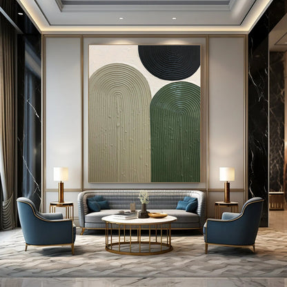 Green - Brown - Black Relief Art for Rustic Home Entrance & Garden - Themed Café DLZ1173