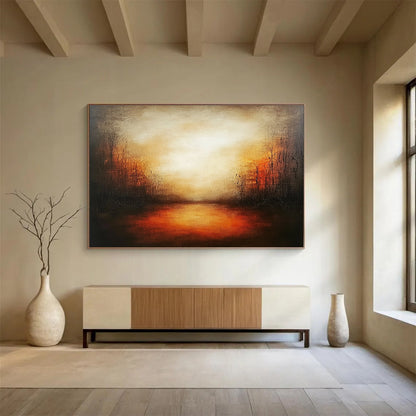 Dark Marsh Sunset Art for Rustic Hunting Lodge & Moody Literary Salon SC086