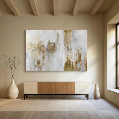 Gold - White Abstract Texture Art for Luxury Hotel Suite DLZ2905