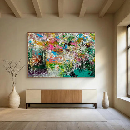 Colorful Floral Abstract Art for Bohemian - Style Garden Café Dining Walls DLZ3303