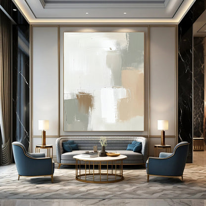 Neutral - Toned Abstract for Scandinavian - Style Home & Calm Meditation Space STSC379