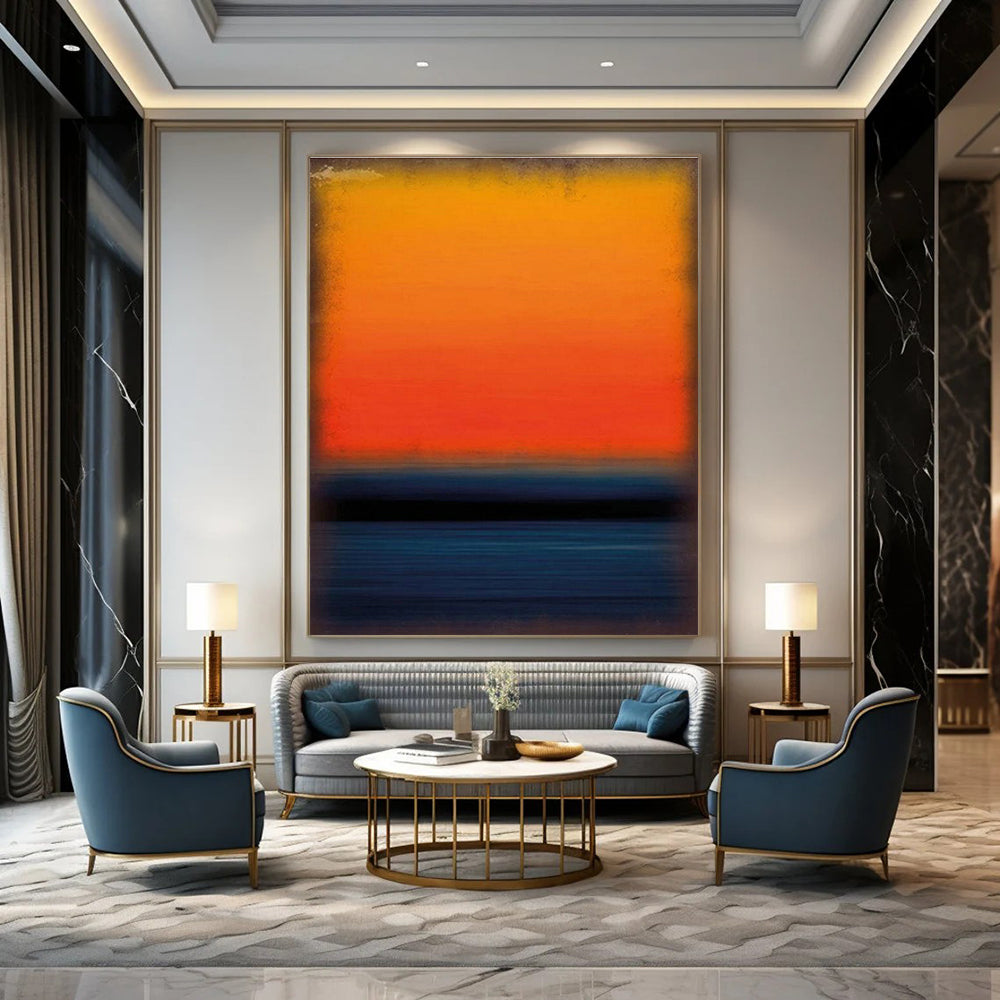 Minimalist Gradient Sunset Art for Beach House & Spa Retreat DLZ2301
