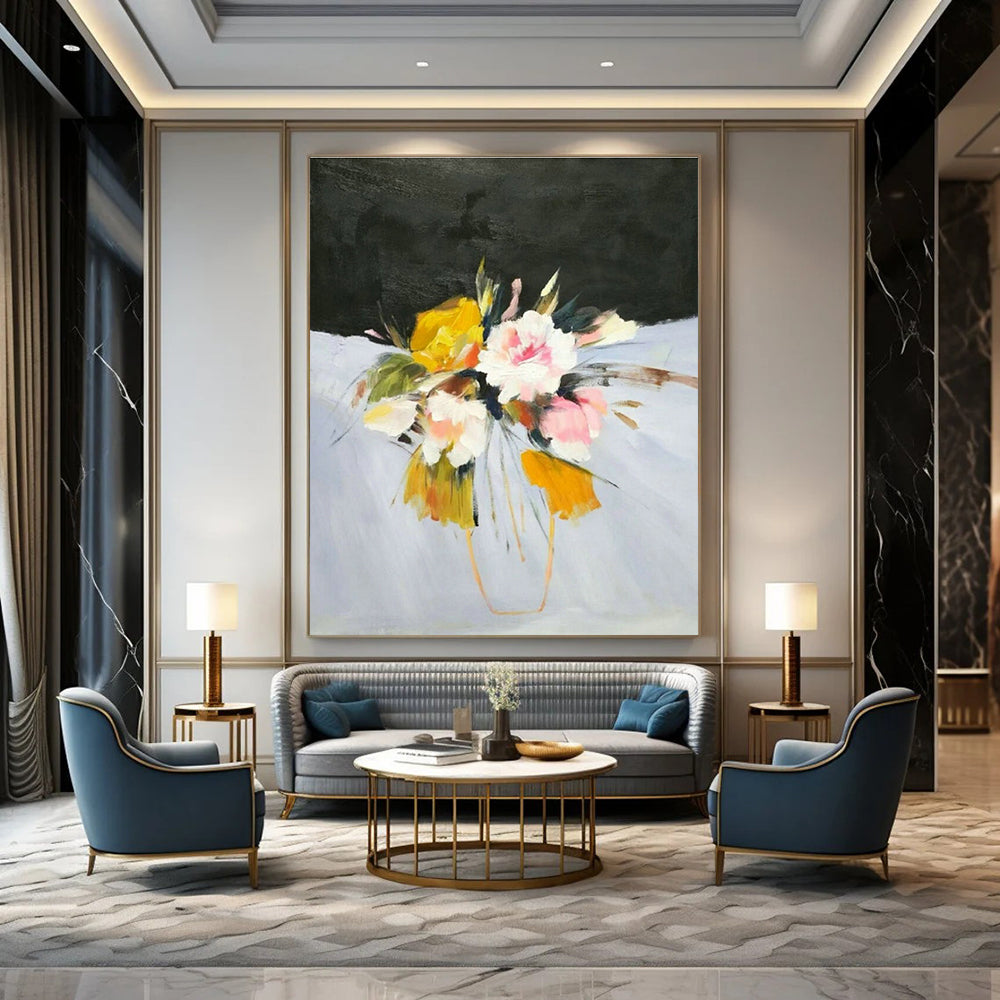 Expressive Flower Bouquet Art for Garden Café & Wedding Venue DLZ0626
