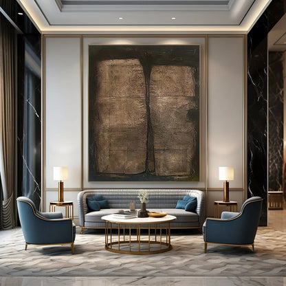 Brown - Textured Abstract Art for Retro - Inspired Study & Industrial - Chic Dining Room DLZ0869