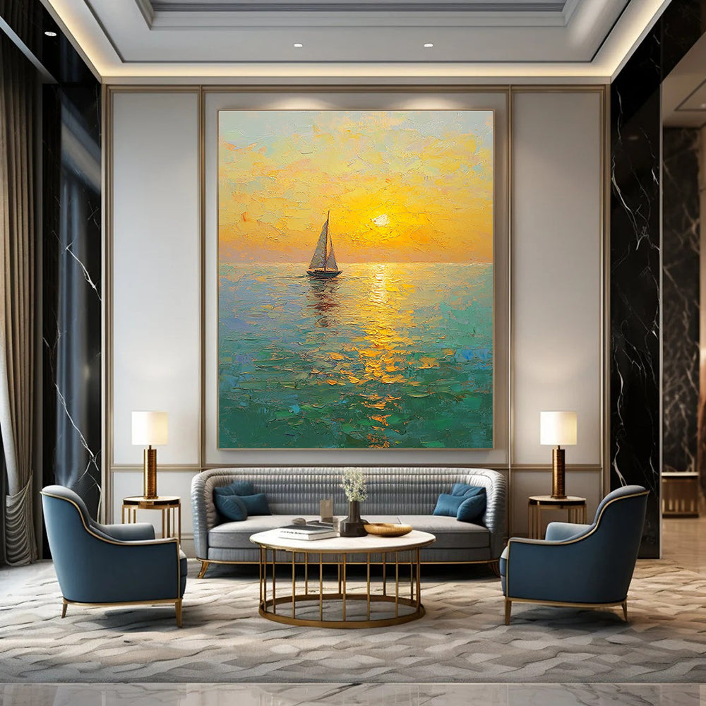 Sailboat at Sunset for Nautical - Themed Café & Yacht Club STSC1296