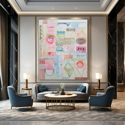 Pink - Toned Geometric Art for Scandinavian - Style Nursery Walls DLZ0091