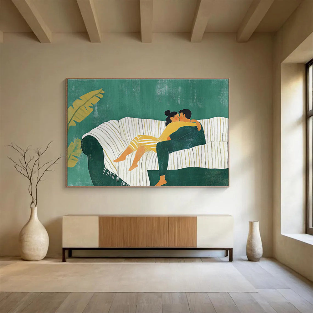Sofa Couple Art for Romantic Bedroom Wall Decor DLZ2616