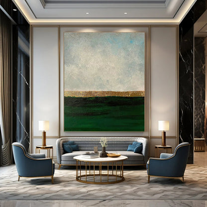 Gold - Striped Seaside Abstract Art for Coastal Home & Beachfront Café DLZ1213