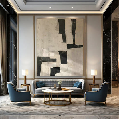 Black - White Geometric Art for Contemporary Home Entryway Statements DLZ0205