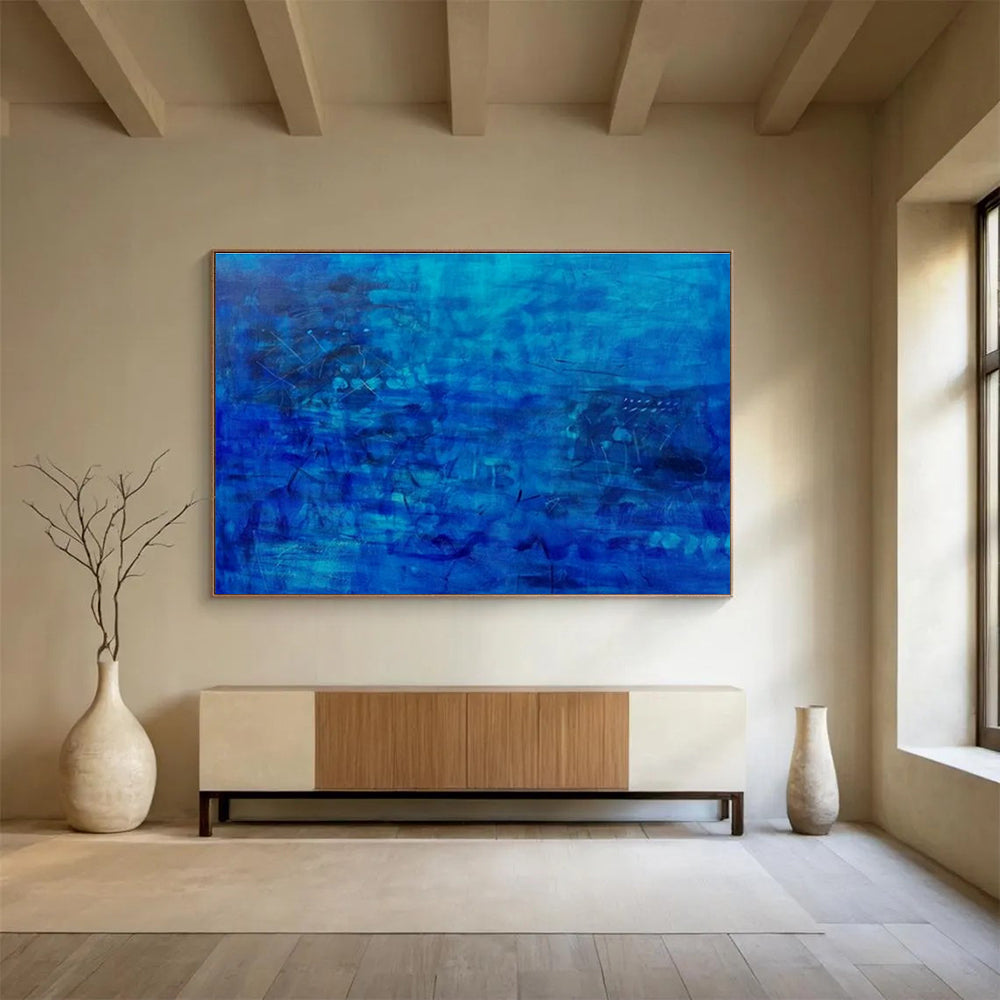 Blue - Tone Abstract Art for Serene Home Offices DLZ2456