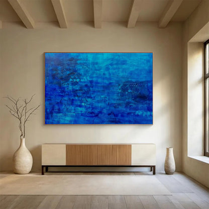 Blue - Tone Abstract Art for Serene Home Offices DLZ2456