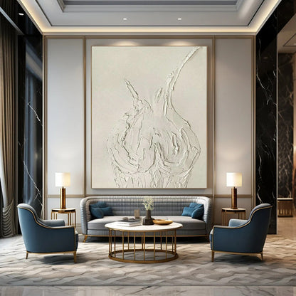 White Relief Human Form Art for Modern Art Gallery & Creative Studio Loft DLZ0997