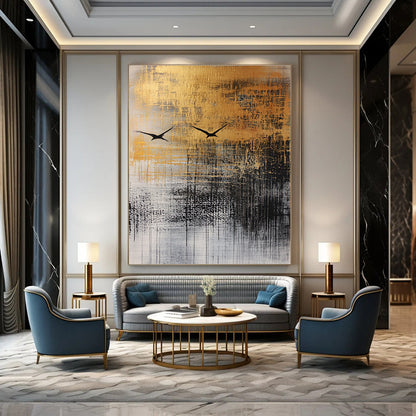 Golden Sky Birds Art for Rooftop Terrace & Luxury Villa STSC047
