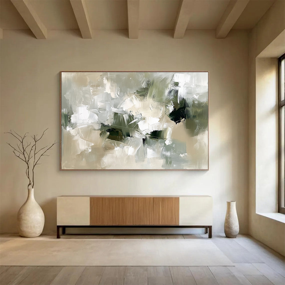 Gray Abstract Brushstrokes Art for Minimalist Office & Modern Gallery SC351