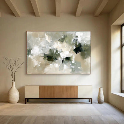 Gray Abstract Brushstrokes Art for Minimalist Office & Modern Gallery SC351