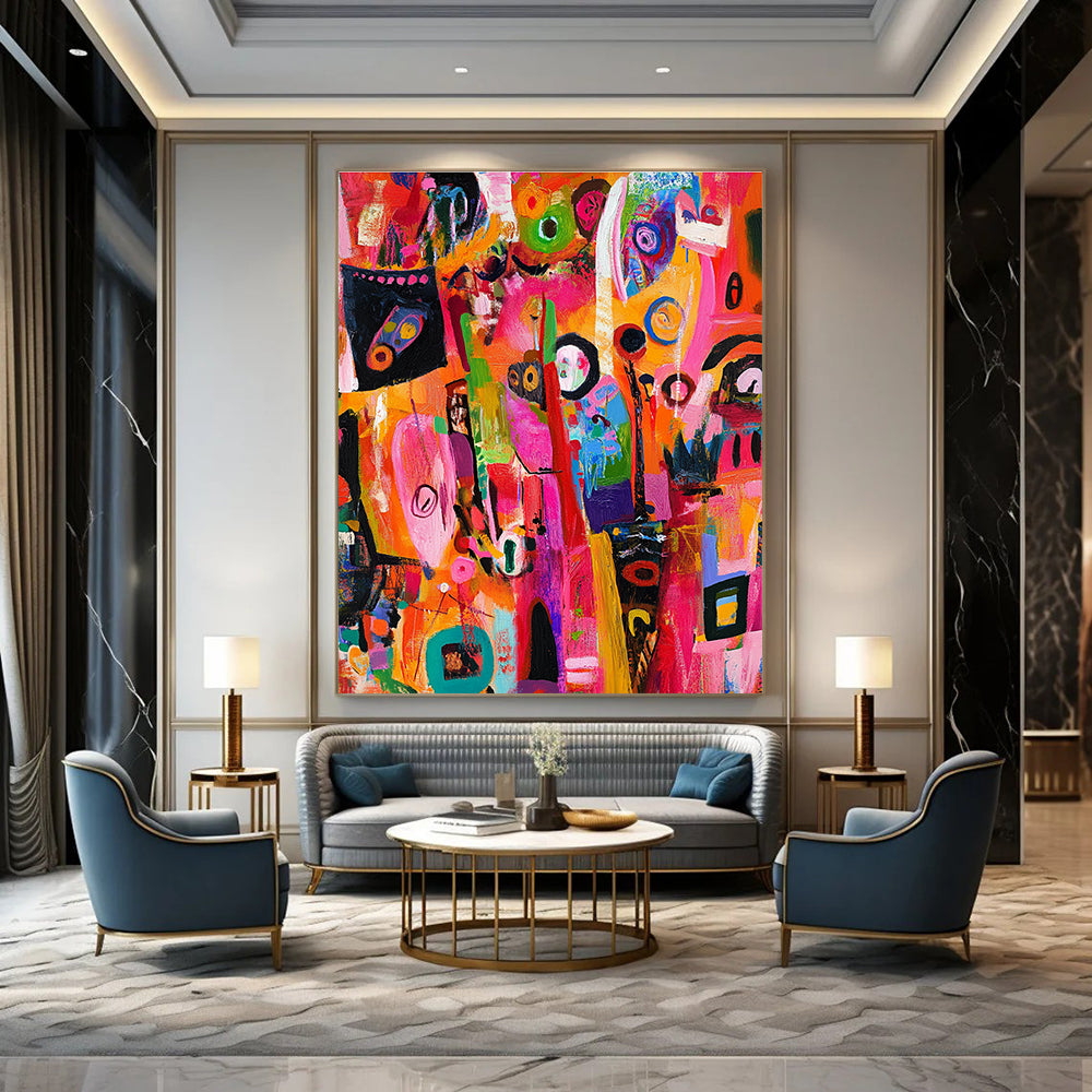 Colorful Abstract Chaos for Bohemian - Chic Restaurant & Creative Studio Break Area STSC1218