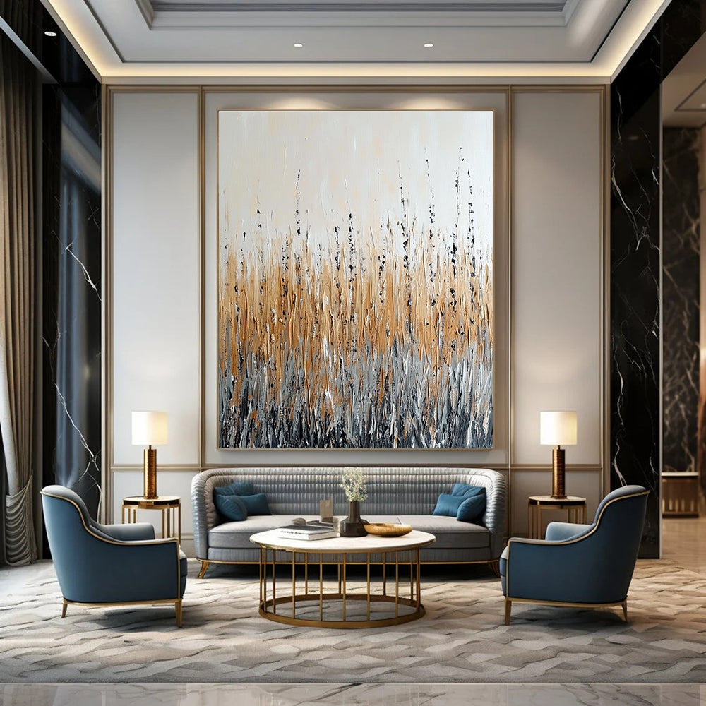 Neutral Grass Abstract for Minimalist Bedroom & Rustic Home Office STSC284