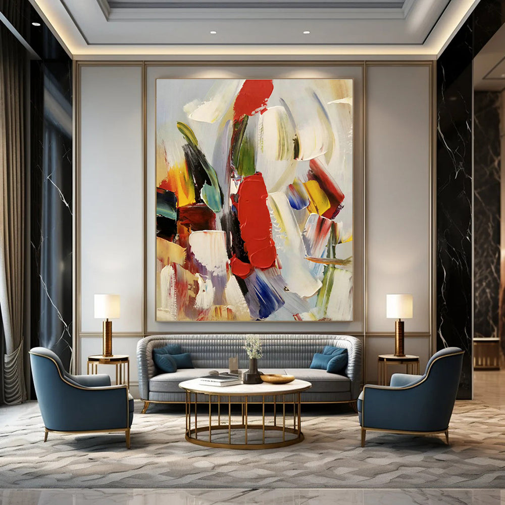 Colorful Brushstroke Abstract Art for Living Room & Art Studio DLZ0461