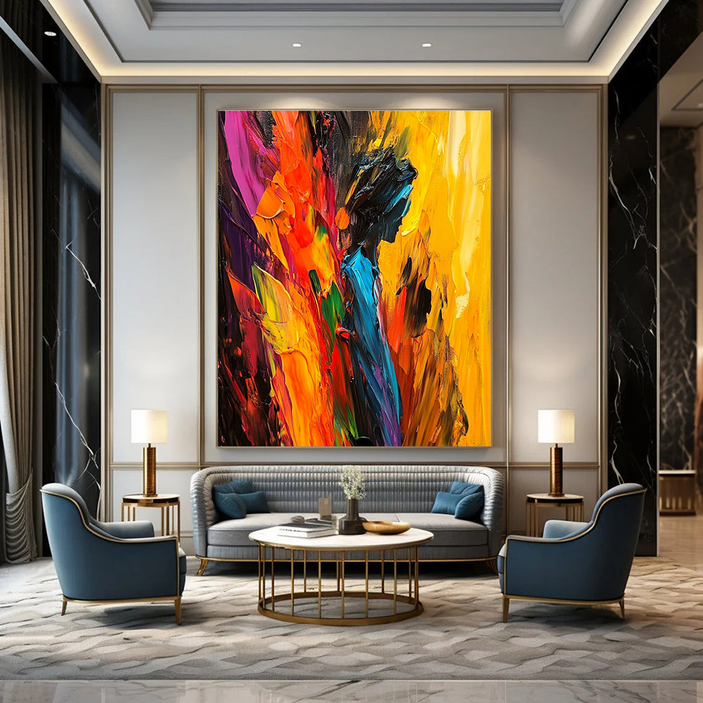 Colorful Silhouette in Abstract Background Art for Artistic Event Venue & Vibrant Home Studio STSC938