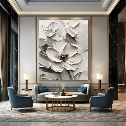 Shades of Gray Textured Flowers for Industrial - Chic Loft & Modern Bedroom STSC513
