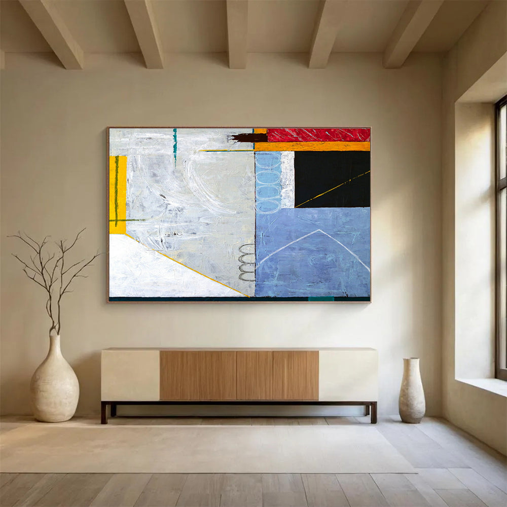 Geometric Color - Block Abstract Art for Modern Office Lobby DLZ2954