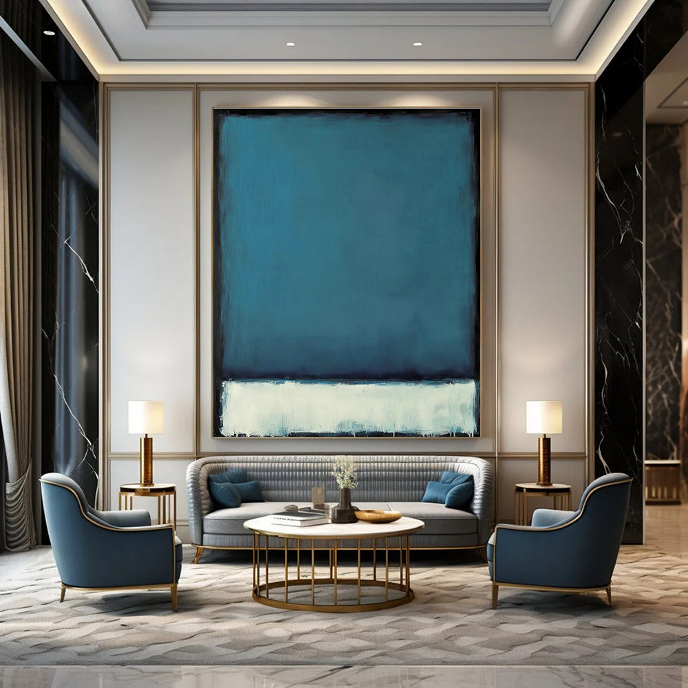 Blue - White Gradient Abstract Art for Bedroom & Meditation Room DLZ0459