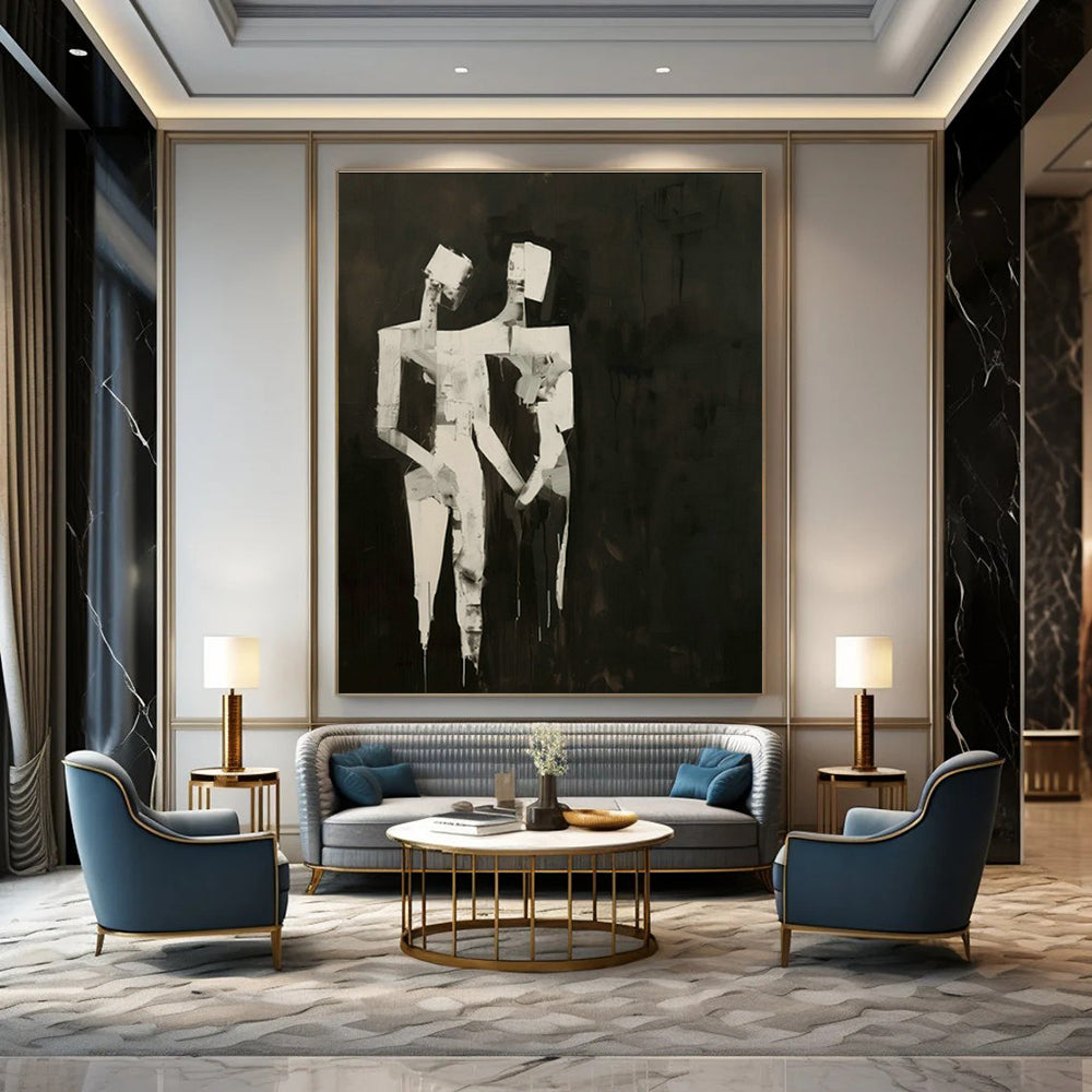 Black - White Figure Silhouette Art 2 for Living Room & Gallery DLZ0427